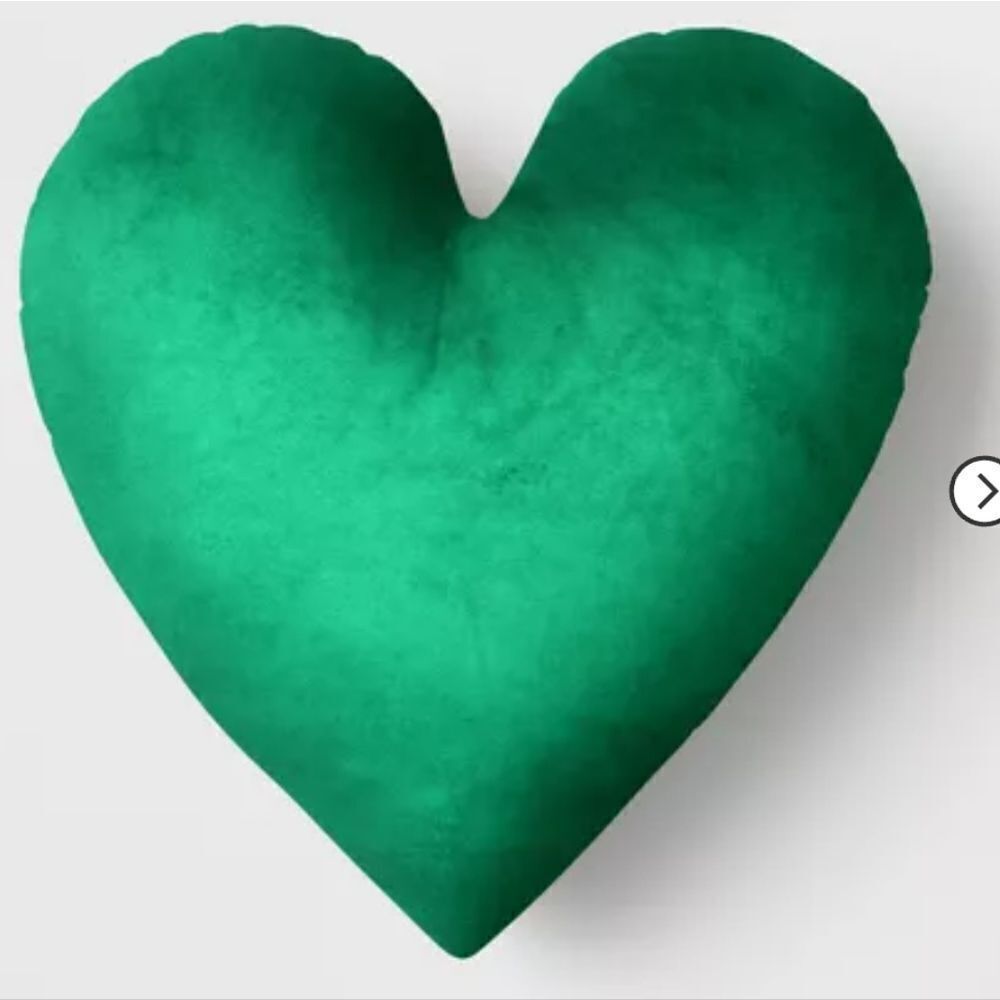 GREEN Reversible Velvet Heart Throw Pillow - Opalhouse